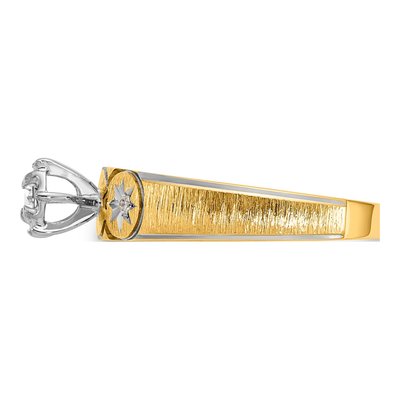 14K Yellow Gold 1/15 ct tw Diamond Trio Engagement Ring – view 3