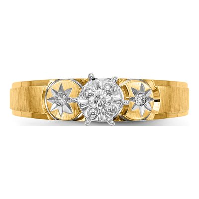 14K Yellow Gold 1/15 ct tw Diamond Trio Engagement Ring – view 4