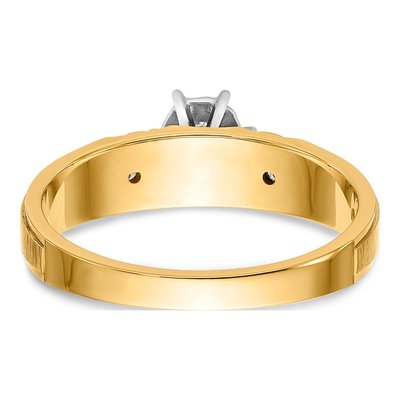 14K Yellow Gold 1/15 ct tw Diamond Trio Engagement Ring – view 5