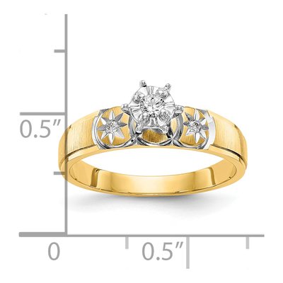14K Yellow Gold 1/15 ct tw Diamond Trio Engagement Ring – view 8