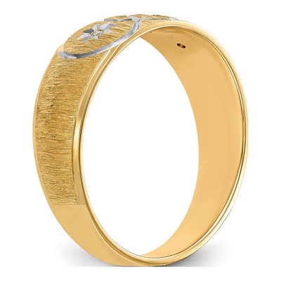 Men's 14K Yellow Gold Diamond Cross Wedding Band – view 7