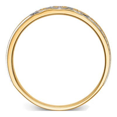 14K Yellow Gold Diamond Trio Wedding Band – view 2