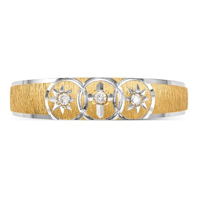 14K Yellow Gold Diamond Trio Wedding Band – view 4