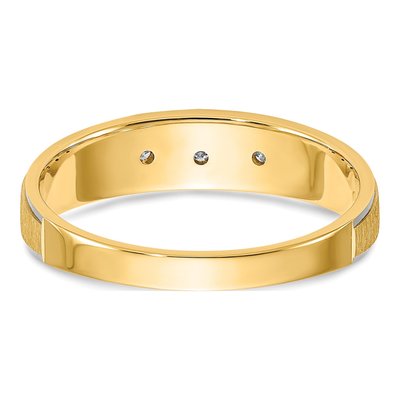 14K Yellow Gold Diamond Trio Wedding Band – view 5