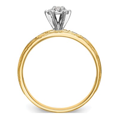 14K Yellow Gold 1/10 ct tw Diamond Trio Engagement Ring – view 3