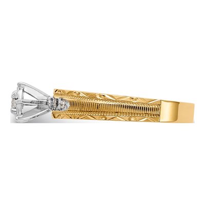 14K Yellow Gold 1/10 ct tw Diamond Trio Engagement Ring – view 4