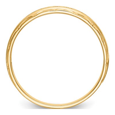 Men's 14K Yellow Gold 1/20 ct tw Diamond Trio Wedding Band – view 3