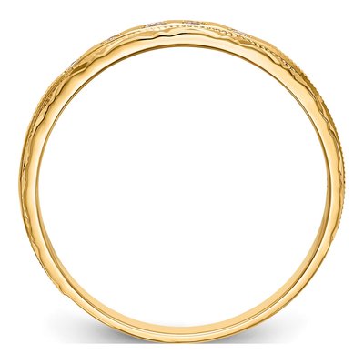 14K Yellow Gold 1/20 ct tw Diamond Wedding Band – view 3
