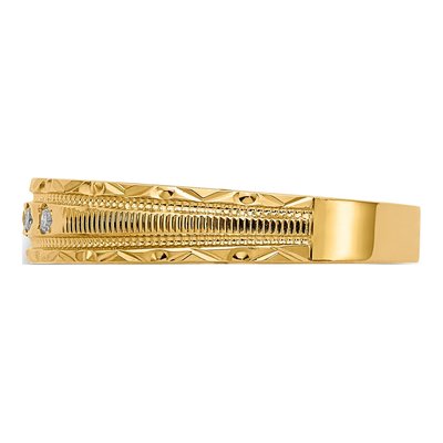14K Yellow Gold 1/20 ct tw Diamond Wedding Band – view 4