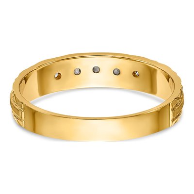 14K Yellow Gold 1/20 ct tw Diamond Wedding Band – view 6