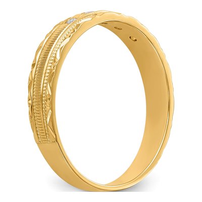 14K Yellow Gold 1/20 ct tw Diamond Wedding Band – view 7