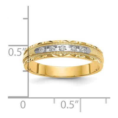 14K Yellow Gold 1/20 ct tw Diamond Wedding Band – view 8