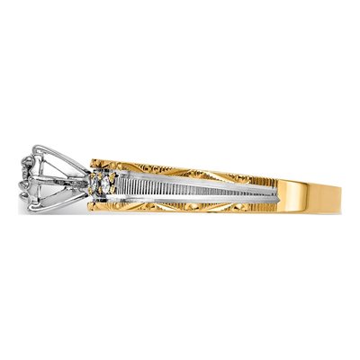 14K Yellow Gold 1/10 ct tw Diamond Trio Engagement Ring – view 3