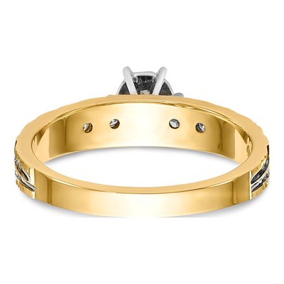 14K Yellow Gold 1/10 ct tw Diamond Trio Engagement Ring – view 5