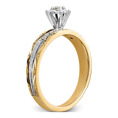14K Yellow Gold 1/10 ct tw Diamond Trio Engagement Ring – view 6