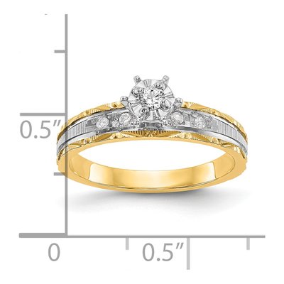14K Yellow Gold 1/10 ct tw Diamond Trio Engagement Ring – view 8