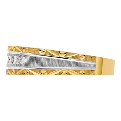 Men's 14K Yellow Gold 1/20 ct tw Diamond Wedding Band – view 3