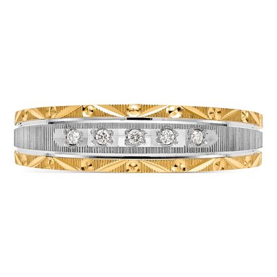 Men's 14K Yellow Gold 1/20 ct tw Diamond Wedding Band – view 4