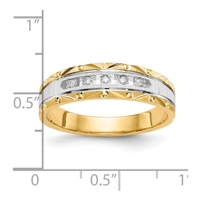 Men's 14K Yellow Gold 1/20 ct tw Diamond Wedding Band – view 7
