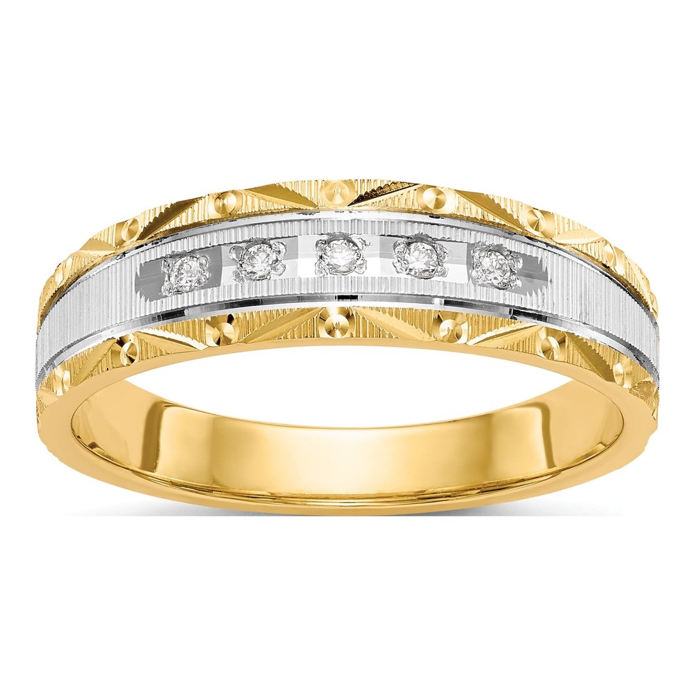 Men's 14K Yellow Gold 0.05 ct Diamond Wedding Band