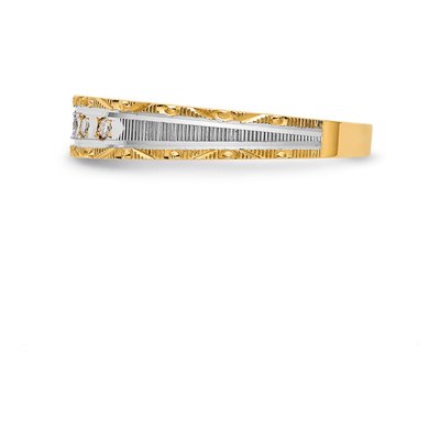 14K Yellow Gold 1/20 ct tw Diamond Trio Wedding Band – view 3