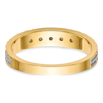 14K Yellow Gold 1/20 ct tw Diamond Trio Wedding Band – view 5