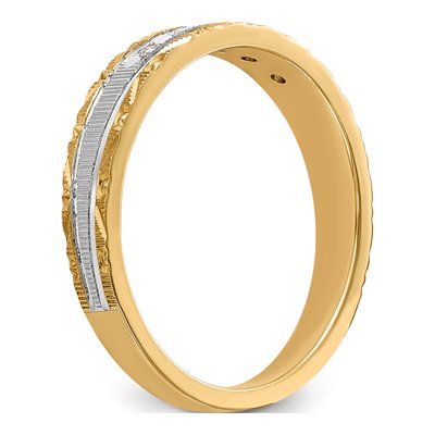 14K Yellow Gold 1/20 ct tw Diamond Trio Wedding Band – view 6