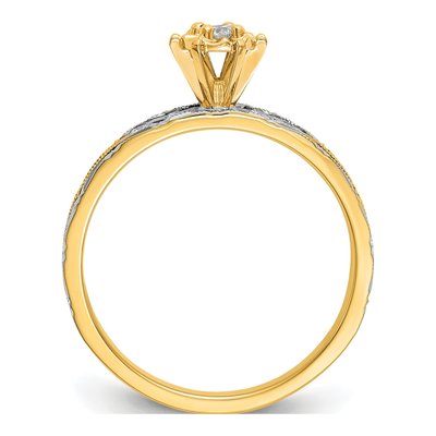 14K Yellow Gold 1/10 ct tw Diamond Trio Engagement Ring – view 2
