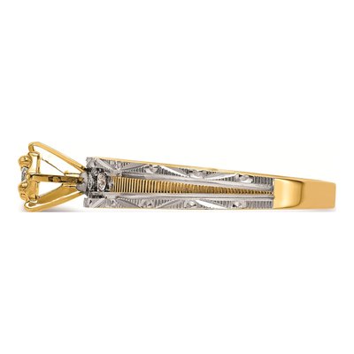 14K Yellow Gold 1/10 ct tw Diamond Trio Engagement Ring – view 3
