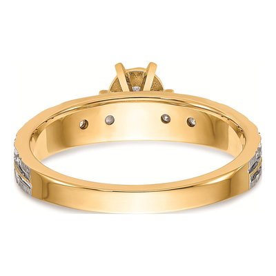 14K Yellow Gold 1/10 ct tw Diamond Trio Engagement Ring – view 5