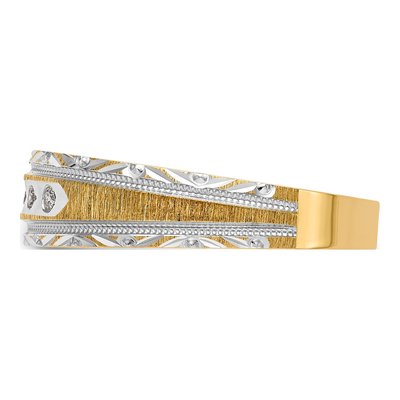Men's 14K Yellow Gold 1/20 ct tw Diamond Trio Wedding Band – view 3