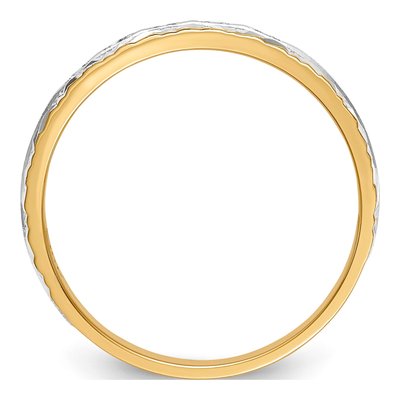 14K Yellow Gold 1/20 ct tw Diamond Trio Wedding Band – view 2