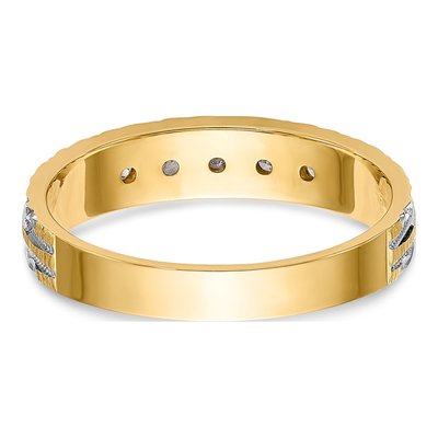 14K Yellow Gold 1/20 ct tw Diamond Trio Wedding Band – view 5