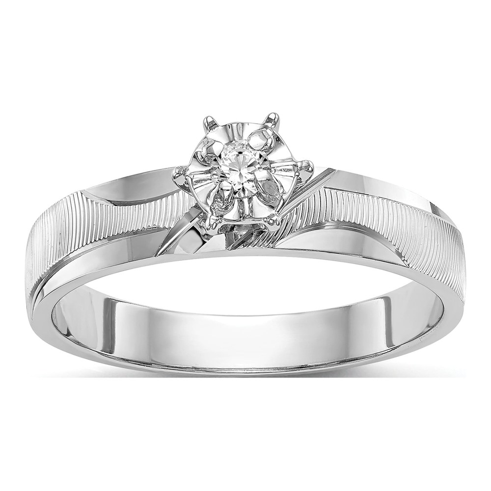14K White Gold 1/20 ct tw Diamond Engagement Ring