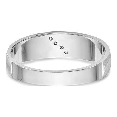 Men's 14K White Gold 1/20 ct tw Diamond Trio Wedding Band – view 5