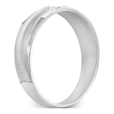 Men's 14K White Gold 1/20 ct tw Diamond Trio Wedding Band – view 6