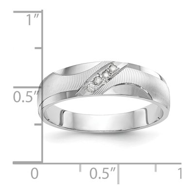 Men's 14K White Gold 1/20 ct tw Diamond Trio Wedding Band – view 7