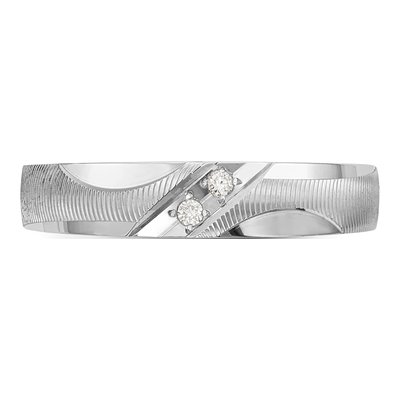 14K White Gold Diamond Wedding Band – view 4