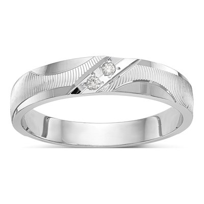 14K White Gold Diamond Wedding Band