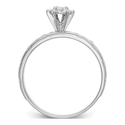 14K White Gold 1/8 ct tw Diamond Trio Engagement Ring – view 2