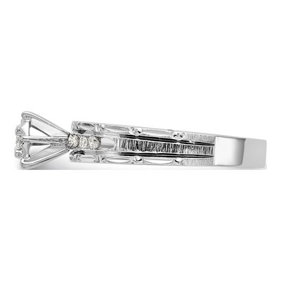 14K White Gold 1/8 ct tw Diamond Trio Engagement Ring – view 3