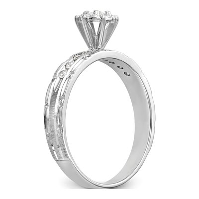 14K White Gold 1/8 ct tw Diamond Trio Engagement Ring – view 6
