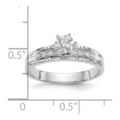 14K White Gold 1/8 ct tw Diamond Trio Engagement Ring – view 8