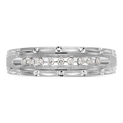 Men's 14K White Gold 1/10 ct tw Diamond Wedding Band – view 4