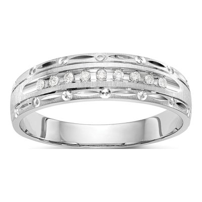 Men's 14K White Gold 1/10 ct tw Diamond Wedding Band