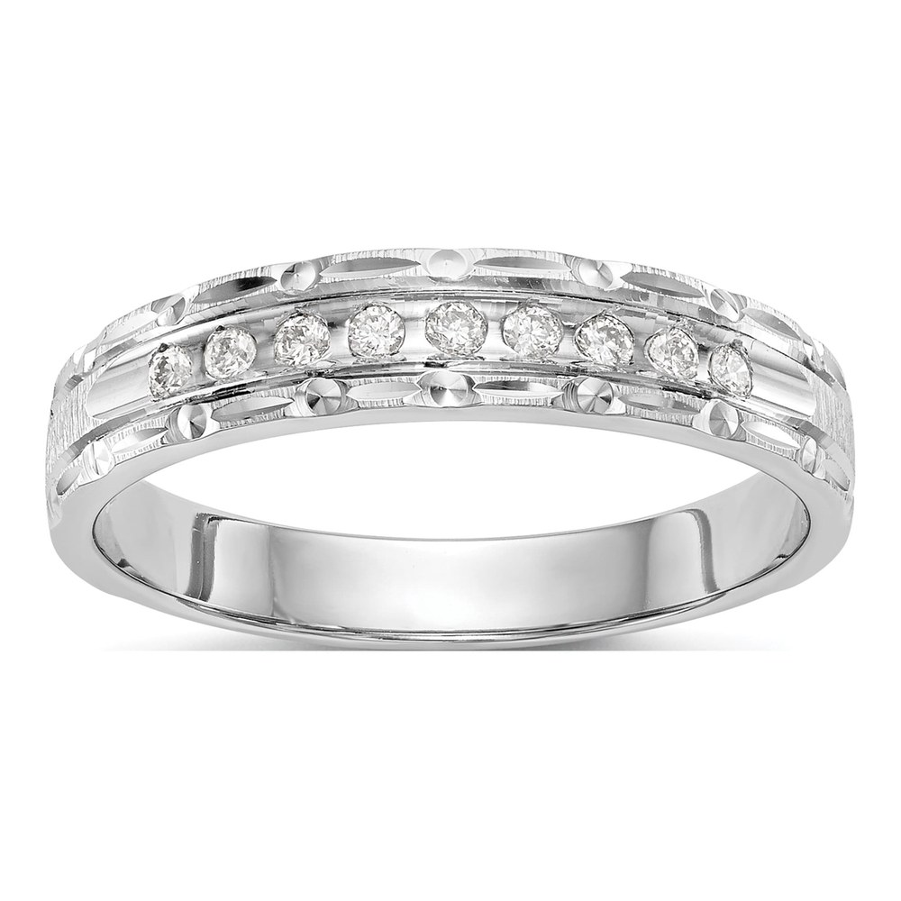 14K White Gold Diamond Wedding Band