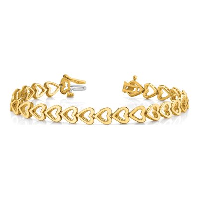 14K Yellow Gold Add-A-Diamond Heart Bracelet – view 3