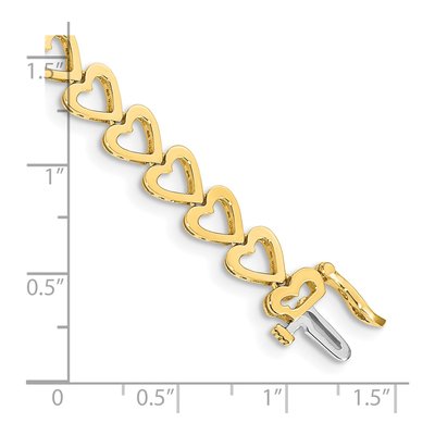 14K Yellow Gold Add-A-Diamond Heart Bracelet – view 4