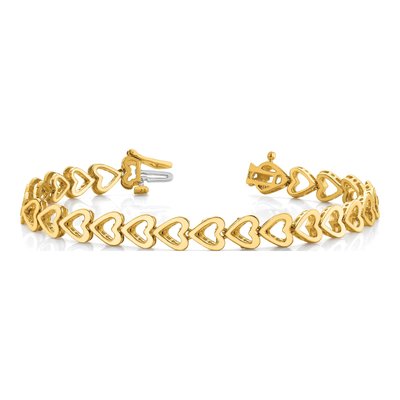 14K Yellow Gold Add-A-Diamond Heart Bracelet – view 5