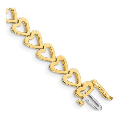 14K Yellow Gold Add-A-Diamond Heart Bracelet